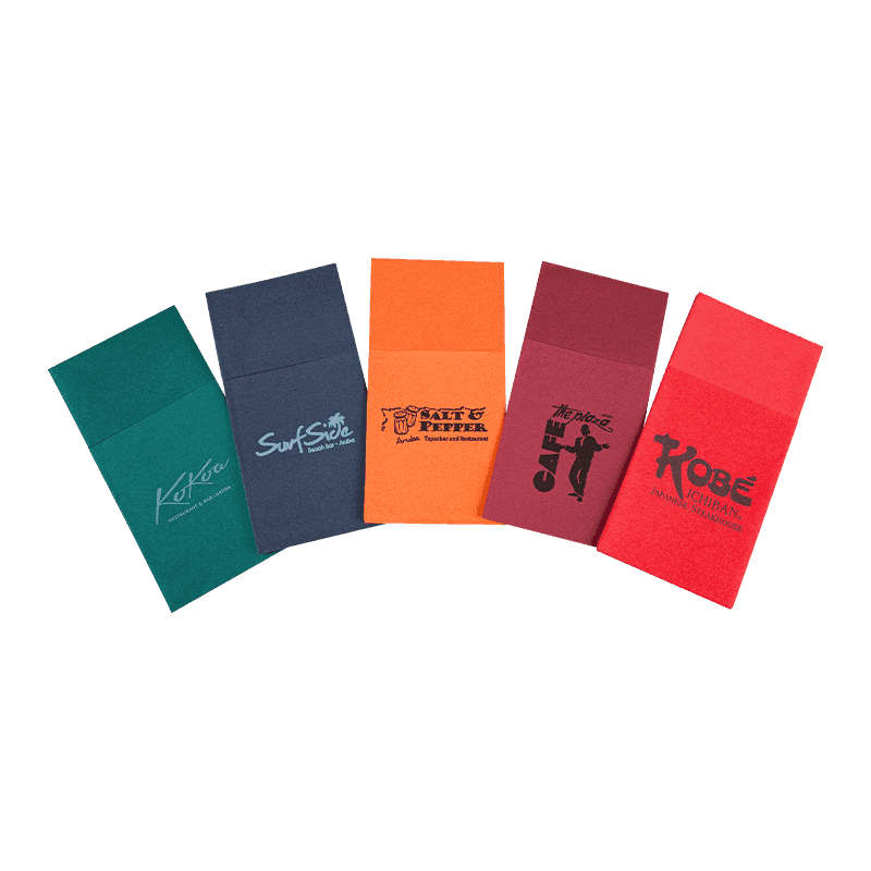 40x40 Prispôsobené logo predbežné obrúsky sfarbené airlaid obrúsky pre príbory SJ2202