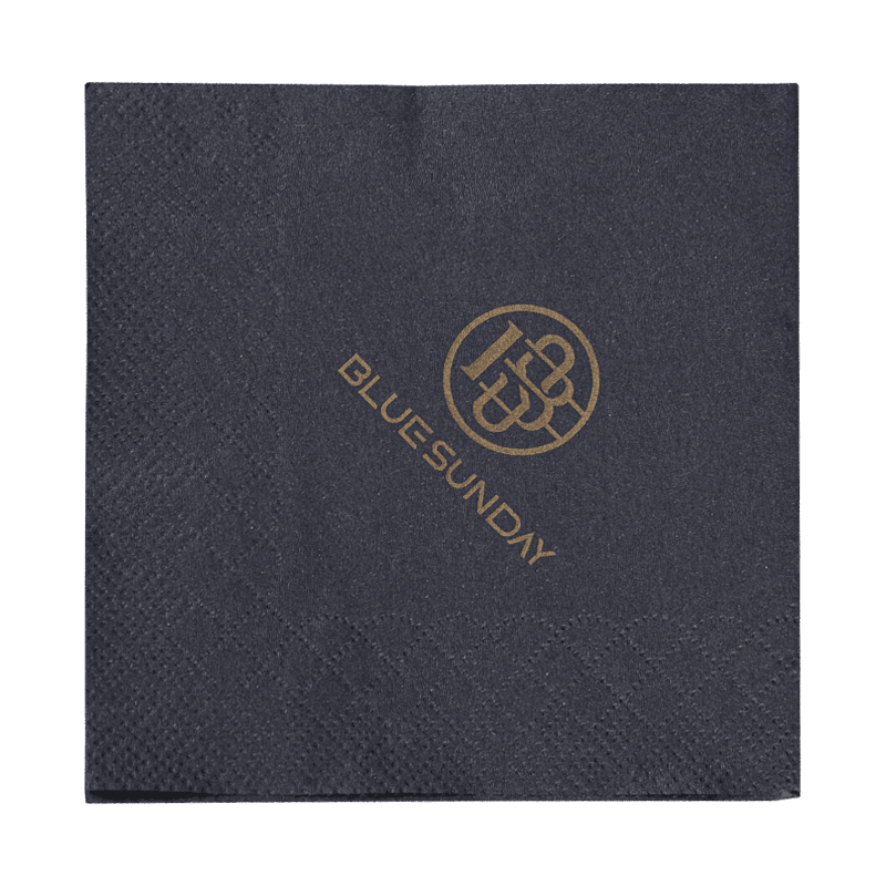 23x23 Čierny papierový obrúsky so zlatou tlač Sj4201