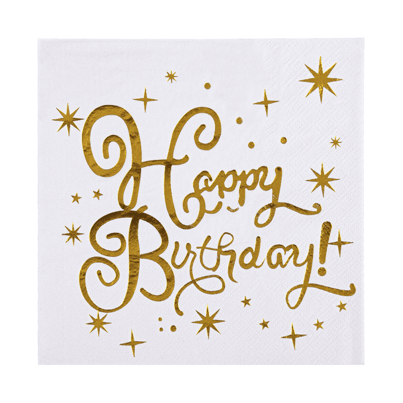 33x33 všetko najlepšie k narodeninám kokteilový obrúsky 3 sviňovacie obrúsky s horúcou pečiatkou SJ3301